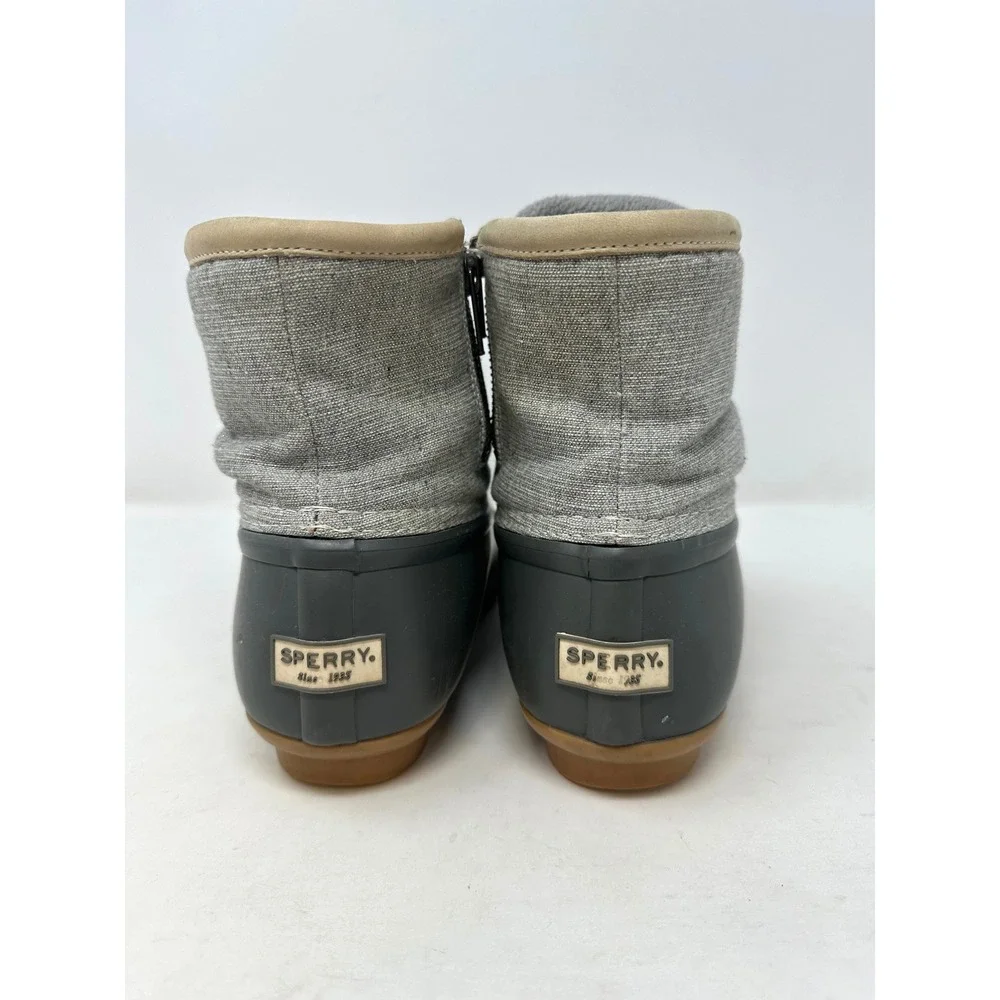 Sperry Saltwater Duck Boot Silver Grey 7